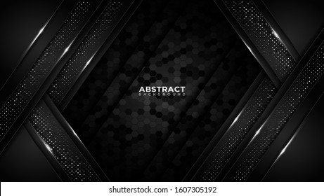 Abstract dark background with 3 d hexagon pattern