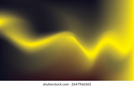Fondo oscuro Abstractas con las ondas de oro amarillas 3D.