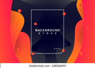 abstract dark background with black & orange gradient. curvy, wavy, fluid, flowing, irregular shapes. suitable for background, landing page, wallpaper, home screen, theme. vector eps 10