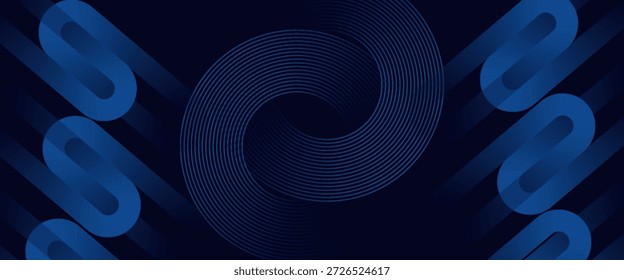 abstract dark background with blue glowing lines for business template


