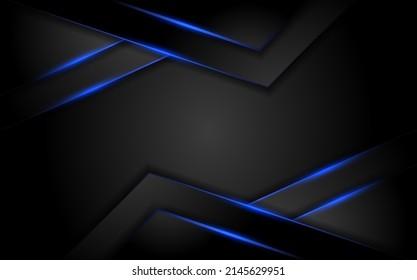 Abstract dark background with blue neon glowing