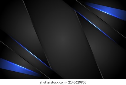 Abstract dark background with blue neon glowing