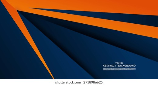Abstract dark background with blue and orange square pattern design. Simple banner with diagonal lines background. EPS10 vector.