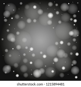 Abstract dark background with bokeh effect. Christmas bokeh background texture abstract light. Silver and white bokeh lights defocused. Blurry night light, defocus, bokeh, abstract background texture.