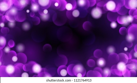 Abstract dark background with bokeh effects in purple colors