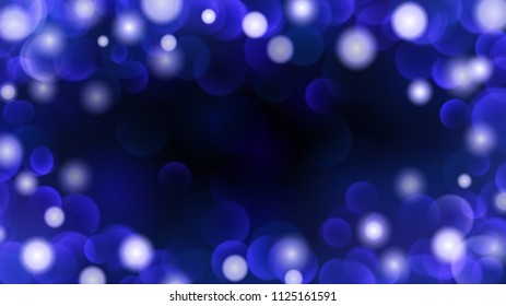 Abstract dark background with bokeh effects in blue colors