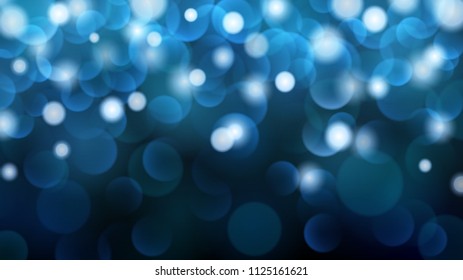 Abstract dark background with bokeh effects in light blue colors