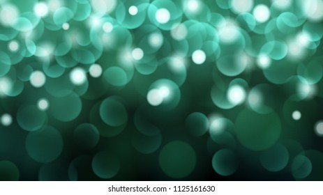 Abstract dark background with bokeh effects in turquoise colors