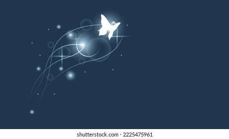Abstract Dark Background With Butterflies Glow Vector Design Style