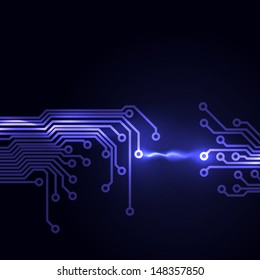 Abstract dark background with a circuit board texture. EPS10 vector.