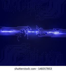 Abstract dark background with a circuit board texture. EPS10 vector.