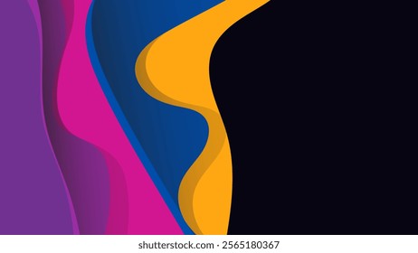 ABSTRACT DARK BACKGROUND COLORFUL WITH HAND DRAWN SHAPES FLAT DESIGN VECTOR TEMPLATE FOR WALLPAPER, COVER DESIGN, HOMEPAGE DESIGN