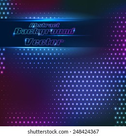 Abstract dark background with colorful light dots