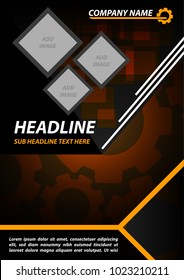 Abstract Dark Background Cover Page Orange Stock Vector (Royalty Free