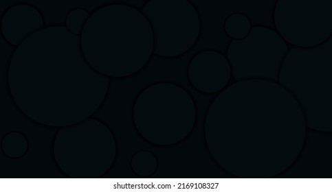 Abstract dark background with cut paper style circles. Background for banner and text. Background for websites. Abstract design in dark blue shades. Vector illustration