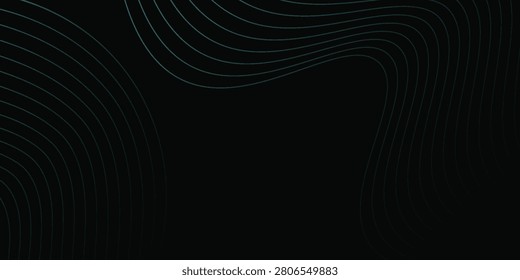 Abstract Dark Background with Cyan Diagonal Lines Frame. Minimalist Technology Background with Central Copyspace for Text.