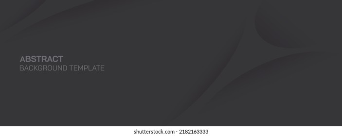 Abstract dark background design with curve layers and shadow pattern. Vector horizontal template for business banner or formal invitation.