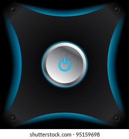 Abstract dark background design with power button