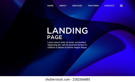 ABSTRACT DARK BACKGROUND ELEGANT WITH GRADIENT MESH BLUE COLOR DESIGN VECTOR TEMPLATE GOOD FOR MODERN WEBSITE, WALLPAPER, COVER DESIGN 
