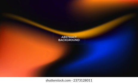 ABSTRACT DARK BACKGROUND ELEGANT GRADIENT MESH BLUE ORANGE SMOOTH COLOR DESIGN VECTOR TEMPLATE GOOD FOR MODERN WEBSITE, WALLPAPER, COVER DESIGN 