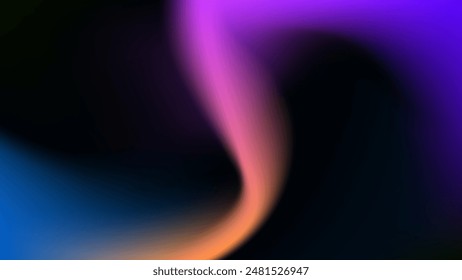 ABSTRACT DARK BACKGROUND ELEGANT GRADIENT MESH BLUE ORANGE PURPLE PINK SMOOTH COLOR DESIGN VECTOR TEMPLATE GOOD FOR MODERN WEBSITE, WALLPAPER, COVER DESIGN 