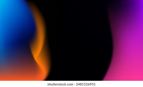 ABSTRACT DARK BACKGROUND ELEGANT GRADIENT MESH BLUE ORANGE PURPLE PINK SMOOTH COLOR DESIGN VECTOR TEMPLATE GOOD FOR MODERN WEBSITE, WALLPAPER, COVER DESIGN 