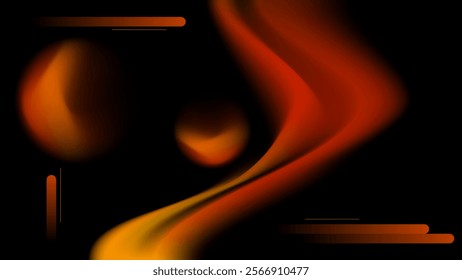 ABSTRACT DARK BACKGROUND ELEGANT GRADIENT MESH ORANGE SMOOTH COLOR DESIGN VECTOR TEMPLATE GOOD FOR MODERN WEBSITE, WALLPAPER, COVER DESIGN 