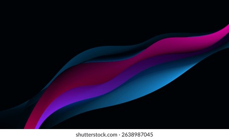 ABSTRACT DARK BACKGROUND ELEGANT GRADIENT MESH BLUE PURPLE PINK SMOOTH COLOR WITH HAND DRAWN ORGANIC SHAPES DESIGN VECTOR TEMPLATE GOOD FOR MODERN WEBSITE, WALLPAPER, COVER DESIGN 