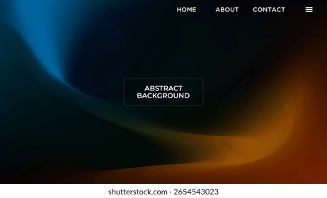 ABSTRACT DARK BACKGROUND ELEGANT GRADIENT MESH BLUE ORANGE SMOOTH COLOR DESIGN VECTOR TEMPLATE GOOD FOR MODERN WEBSITE, WALLPAPER, COVER DESIGN 