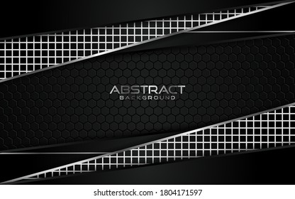 Abstract dark background with elegant silver lines