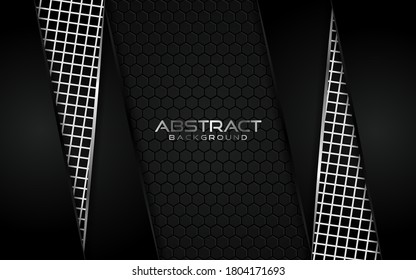 Abstract dark background with elegant silver lines