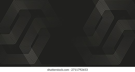 Fundo escuro abstrato com intrincados padrões geométricos hexagonais cinza claro, criando um efeito visual moderno e tecnológico com profundidade e complexidade.