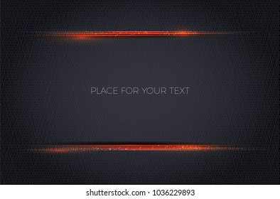 Abstract dark background with fine texture, shiny lines and place for your text - vector illustration