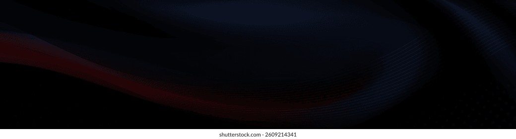 Abstract dark background with a flowing crimson red wave. 