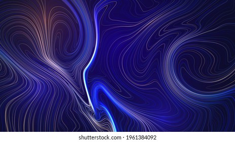 Abstract dark background with flowing glowing lines