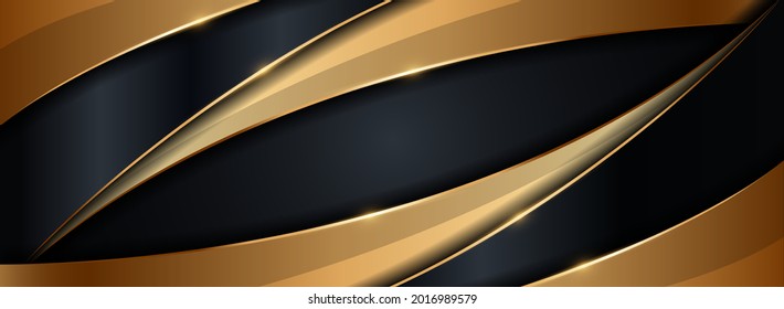 Abstract Dark Background with Geometric Shape and Golden Element Combination.