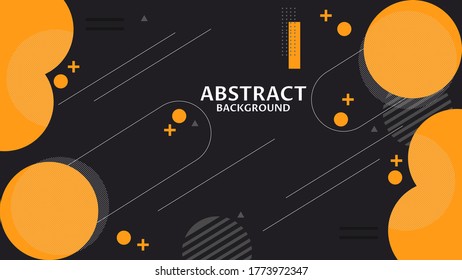 ABSTRACT DARK BACKGROUND GEOMETRIC SHAPES ORANGE COLOR DESIGN VECTOR TEMPLATE FOR WALLPAPER COVER DESIGN 