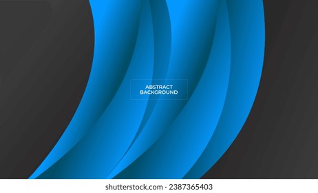 ABSTRACT DARK BACKGROUND WITH GEOMETRIC SHAPES GRADIENT BLUE SMOOTH LIQUID COLOR DESIGN VECTOR TEMPLATE GOOD FOR MODERN WEBSITE, WALLPAPER, COVER DESIGN 
