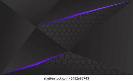 ABSTRACT DARK BACKGROUND WITH GEOMETRIC SHAPES PURPLE GRADIENT COLOR DESIGN VECTOR TEMPLATE GOOD FOR MODERN WEBSITE, WALLPAPER, COVER DESIGN, LANDING PAGE