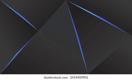 ABSTRACT DARK BACKGROUND WITH GEOMETRIC SHAPES BLUE GRADIENT COLOR DESIGN VECTOR TEMPLATE GOOD FOR MODERN WEBSITE, WALLPAPER, COVER DESIGN, LANDING PAGE