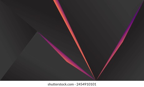ABSTRACT DARK BACKGROUND WITH GEOMETRIC SHAPES PINK ORANGE GRADIENT COLOR DESIGN VECTOR TEMPLATE GOOD FOR MODERN WEBSITE, WALLPAPER, COVER DESIGN, LANDING PAGE