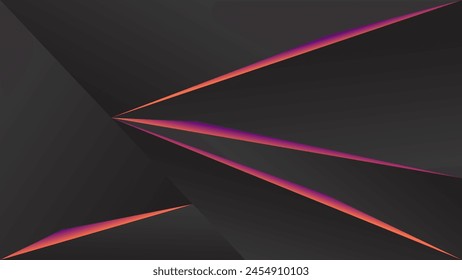 ABSTRACT DARK BACKGROUND WITH GEOMETRIC SHAPES PINK ORANGE GRADIENT COLOR DESIGN VECTOR TEMPLATE GOOD FOR MODERN WEBSITE, WALLPAPER, COVER DESIGN, LANDING PAGE
