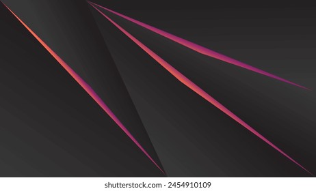 ABSTRACT DARK BACKGROUND WITH GEOMETRIC SHAPES PINK ORANGE GRADIENT COLOR DESIGN VECTOR TEMPLATE GOOD FOR MODERN WEBSITE, WALLPAPER, COVER DESIGN, LANDING PAGE