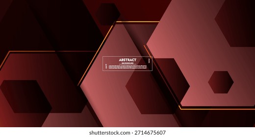 Abstractas fondo oscuro con Formas geométricas, diseño de elementos de patrón hexagonal rojo. Concepto de Anuncio simple. Vector EPS10.