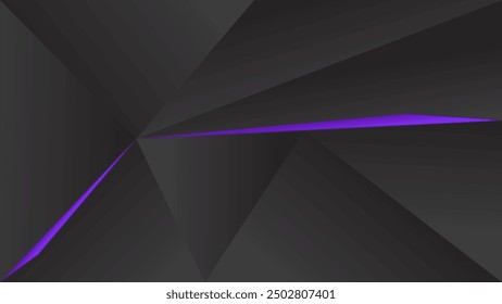 ABSTRACT DARK BACKGROUND WITH GEOMETRIC TRIANGLE SHAPES GRADIENT PURPLE COLOR DESIGN VECTOR TEMPLATE GOOD FOR MODERN WEBSITE, WALLPAPER, COVER DESIGN, LANDING PAGE