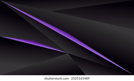 ABSTRACT DARK BACKGROUND WITH GEOMETRIC TRIANGLE SHAPES GRADIENT PURPLE COLOR DESIGN VECTOR TEMPLATE GOOD FOR MODERN WEBSITE, WALLPAPER, COVER DESIGN