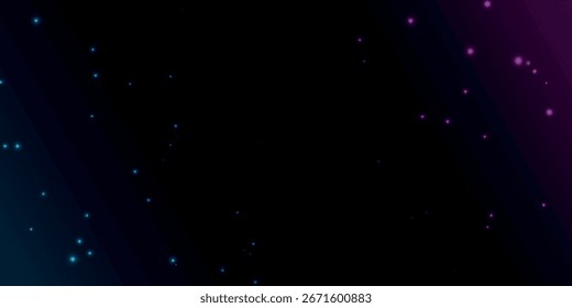 Abstractas fondo oscuro con puntos azules y púrpuras brillantes. Concepto de fondo moderno y futurista. Ilustración vectorial.