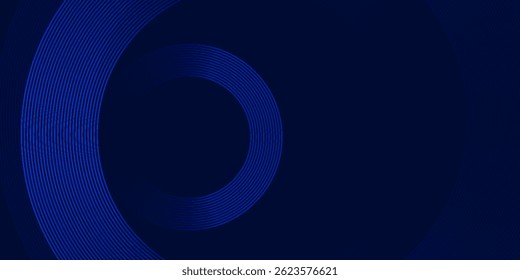 Fondo oscuro abstracto con círculos de líneas brillantes. EPS 10