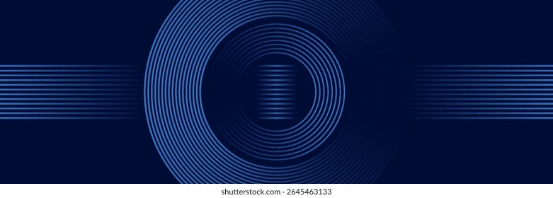 plano de fundo escuro abstrato com linhas e círculos brilhantes