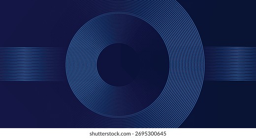 abstrakter dunkler Hintergrund mit leuchtenden Linien Kreise. Vektorgrafik